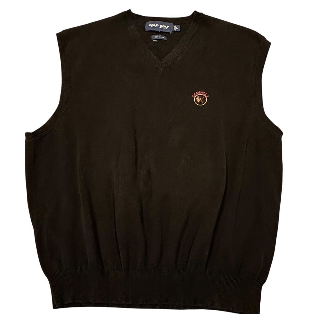 Polo Ralph Lauren Florida State Seminoles Black V-neck Sweater Vest L